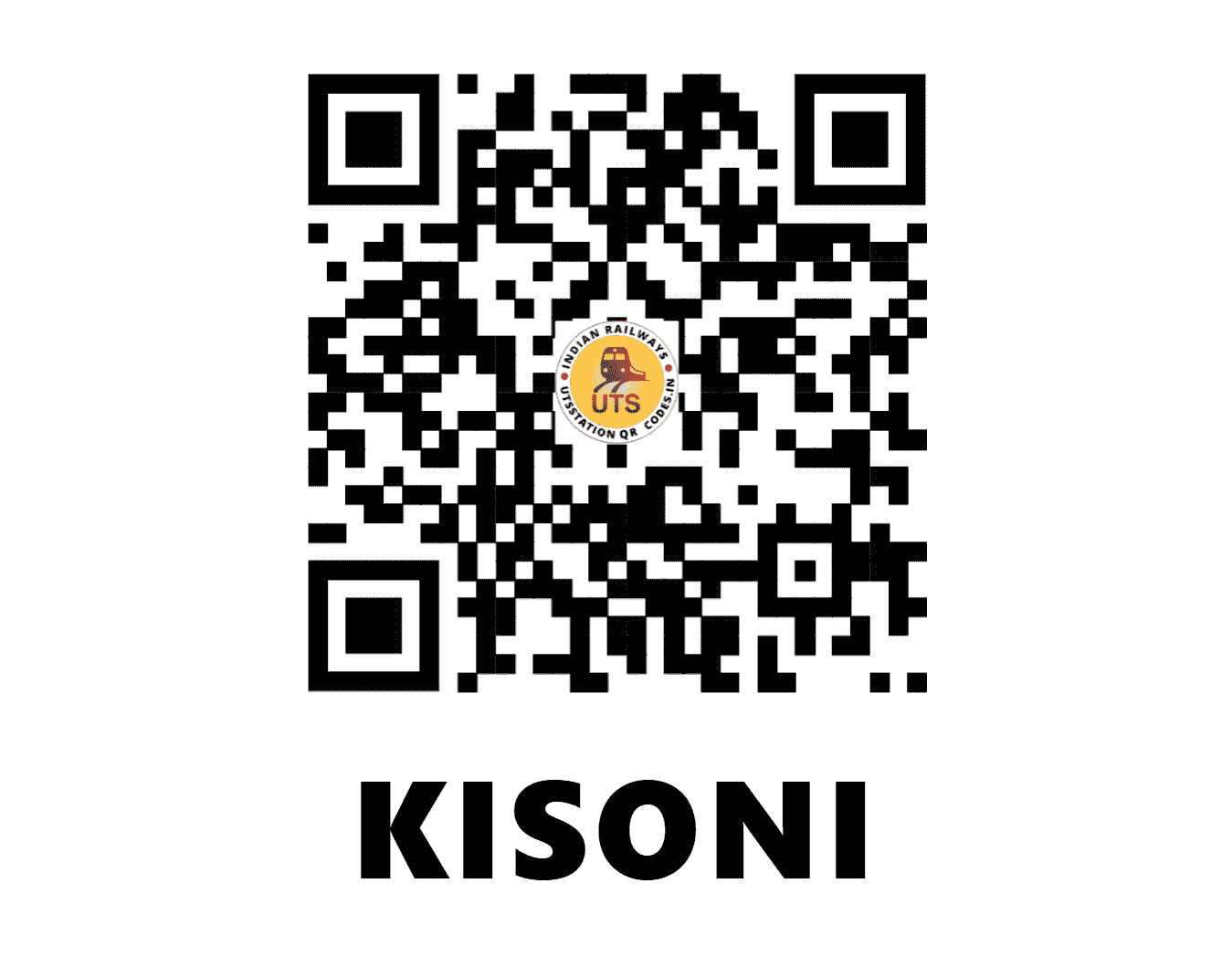 UTS QR Code for KISONI - KONY - WR (MADHYA PRADESH)